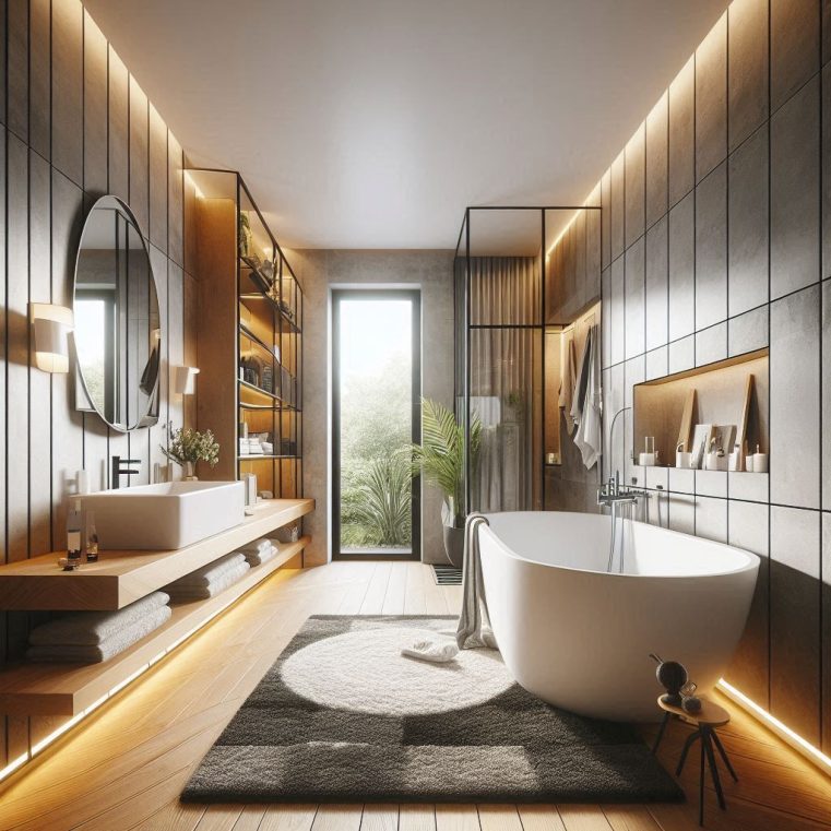 AI-generated photo of a designer bathroom